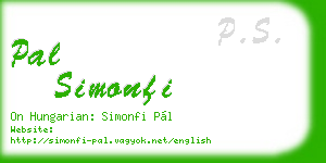 pal simonfi business card